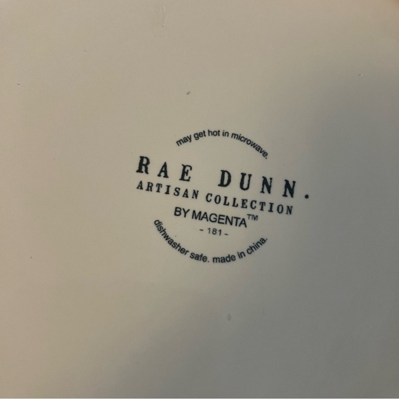 Rae Dunn jingle bones dog / pet food dish.  White with red  lettering.  EUC! - Picture 4 of 5